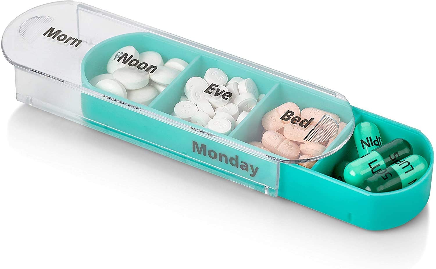 Stapelbarer bunter täglicher Medikamenten-Erinnerungs-Pillen-Organizer