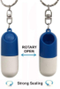 Wasserdichter tragbarer Erste-Hilfe-Schlüsselanhänger aus Kunststoff, Pillenetui