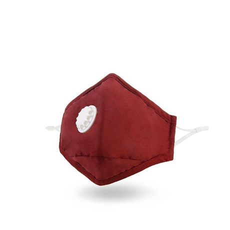 Benutzerdefinierte rote 3-Schicht-Baumwollmaske mit Kohlefilter und Atemventil